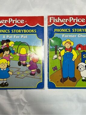 Vintage 1998 Fisher Price Phonics Books Lot Pat Farmer Chuck Kids PB